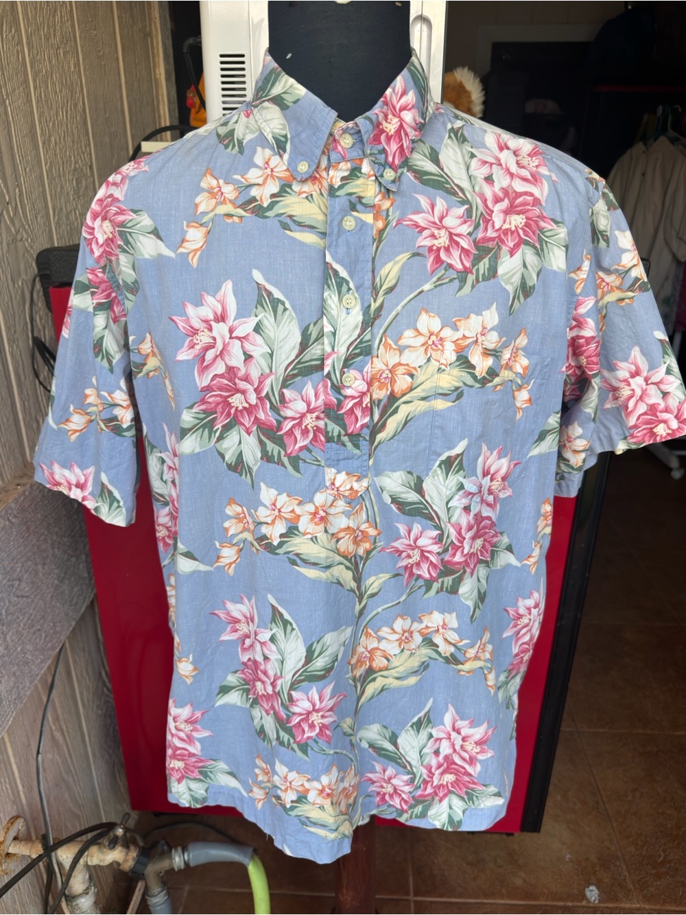 PreOwned Reyn Spoone Hawaiian Print Pullover Men's Large Multicolored
